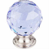 Top Knobs TK114BSN TK114 Light Blue Crystal Cabinet Knob 1-3/8" Brushed Satin Nickel