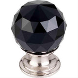 Top Knobs TK115BSN TK115 Black Crystal Cabinet Knob 1-1/8" Brushed Satin Nickel