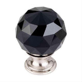 Top Knobs TK116BSN TK116 Black Crystal Cabinet Knob 1-3/8" Brushed Satin Nickel