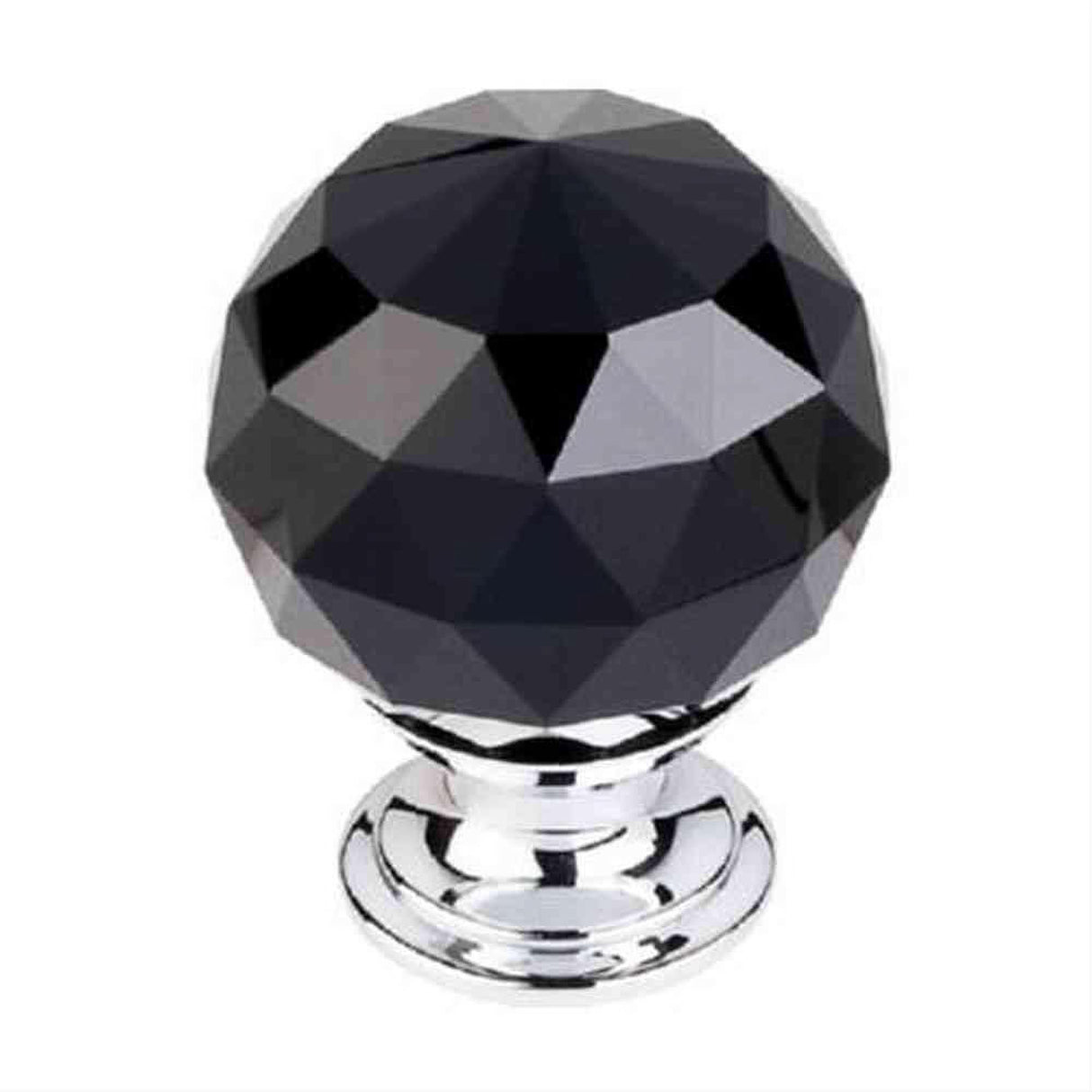 Top Knobs TK116PC TK116 Black Crystal Cabinet Knob 1-3/8" Polished Chrome