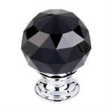 Top Knobs TK116PC TK116 Black Crystal Cabinet Knob 1-3/8" Polished Chrome