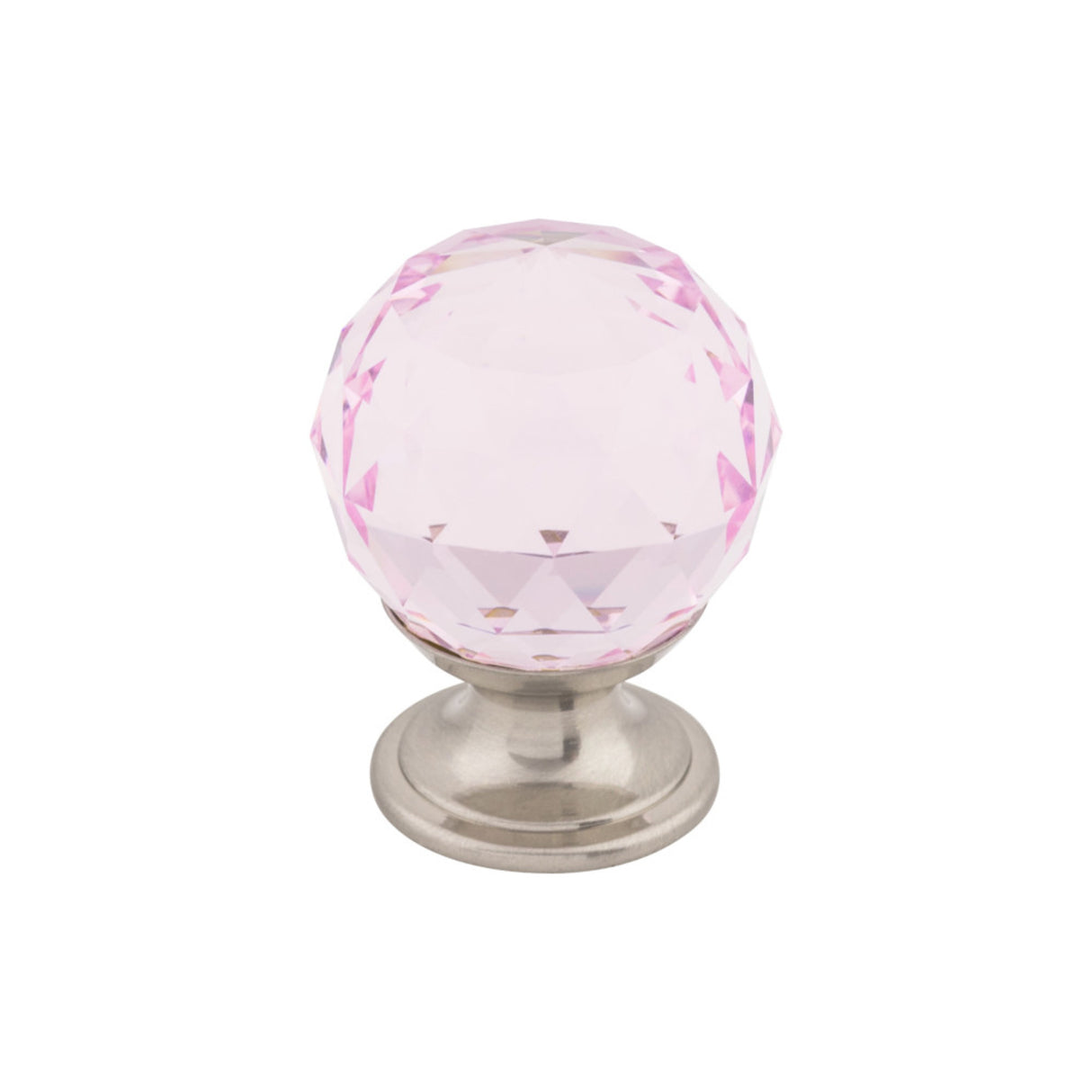 Top Knobs TK117 Pink Crystal 1 1/8" Diameter Mushroom Cabinet Knob