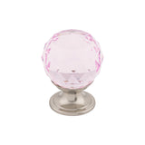 Top Knobs TK117 Pink Crystal 1 1/8" Diameter Mushroom Cabinet Knob