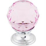 Top Knobs TK117PC TK117 Pink Crystal 1 1/8" Diameter Mushroom Cabinet Knob Polished Chrome