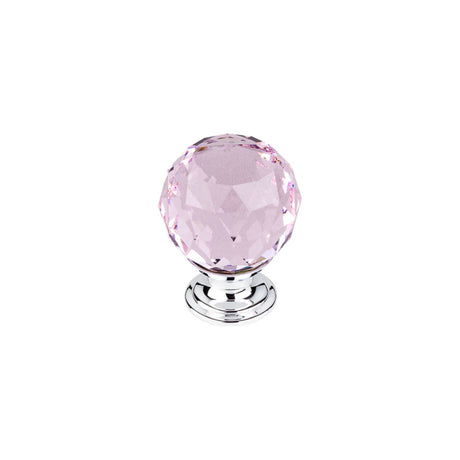 Top Knobs TK118 Pink Crystal Cabinet Knob 1-3/8"
