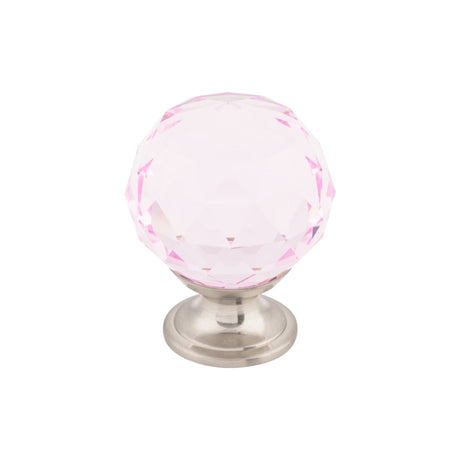Top Knobs TK118 Pink Crystal Cabinet Knob 1-3/8"