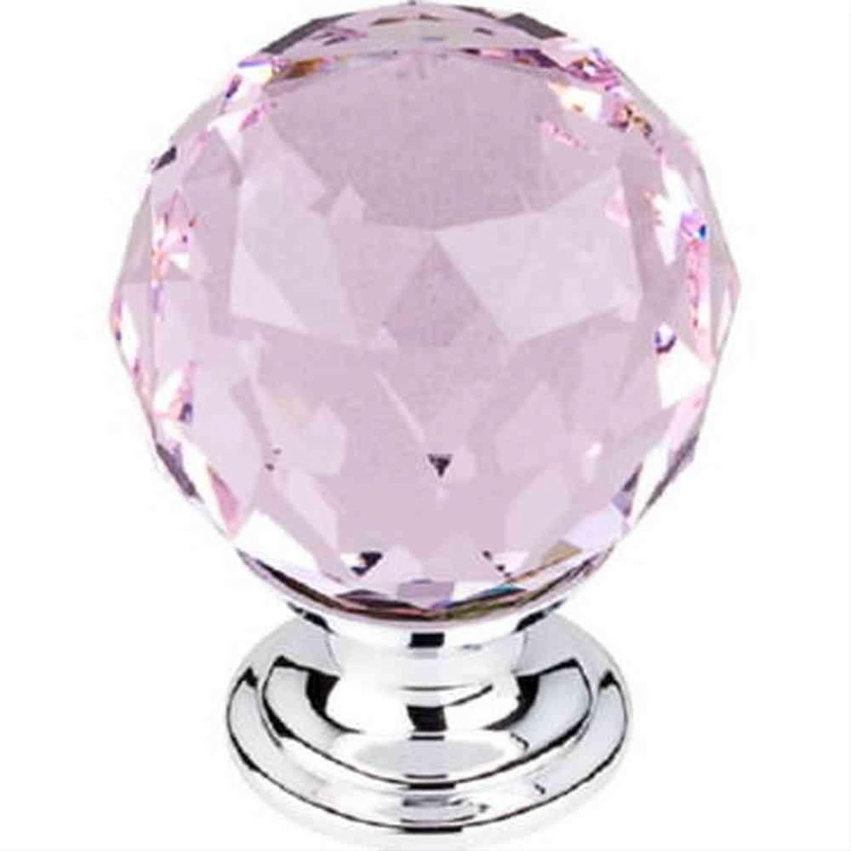 Top Knobs TK118PC TK118 Pink Crystal Cabinet Knob 1-3/8" Polished Chrome