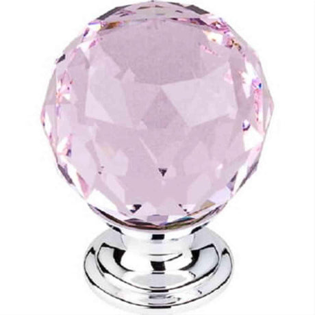 Top Knobs TK118PC TK118 Pink Crystal Cabinet Knob 1-3/8" Polished Chrome