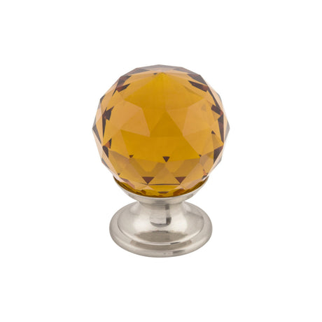 Top Knobs TK121BSN Wine Crystal 1 1/8" Diameter Round Knob Brushed Satin Nickel