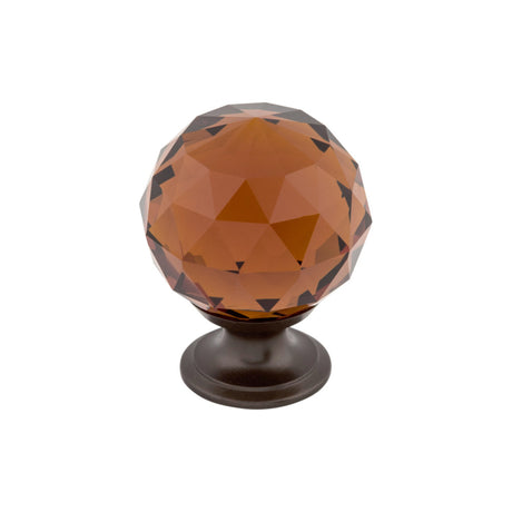 Top Knobs TK122ORB Wine Crystal 1 3/8" Diameter Round Knob Oil Rubbed Bronze