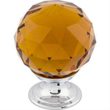 Top Knobs TK122PC TK122 Wine Crystal 1 3/8" Diameter Mushroom Cabinet Knob Polished Chrome