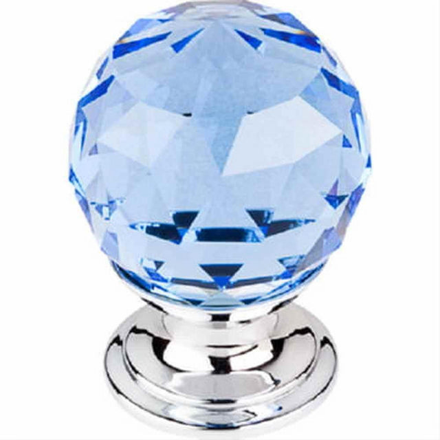 Top Knobs TK123PC TK123 Blue Crystal Cabinet Knob 1-1/8" Polished Chrome