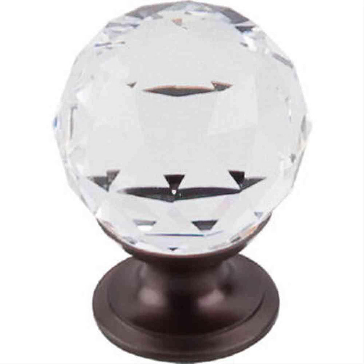 Top Knobs TK125ORB TK125 Clear Crystal Cabinet Knob 1-1/8" Oil Rubbed Bronze