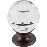 Top Knobs TK125ORB TK125 Clear Crystal Cabinet Knob 1-1/8" Oil Rubbed Bronze