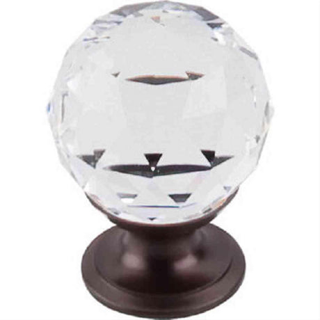 Top Knobs TK125ORB TK125 Clear Crystal Cabinet Knob 1-1/8" Oil Rubbed Bronze