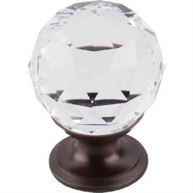 Top Knobs TK125ORB TK125 Clear Crystal Cabinet Knob 1-1/8" Oil Rubbed Bronze