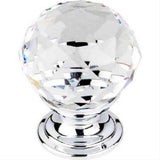 Top Knobs TK125PC TK125 Clear Crystal Cabinet Knob 1-1/8" Polished Chrome