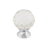 Top Knobs TK126 Clear Crystal Cabinet Knob 1-3/8"