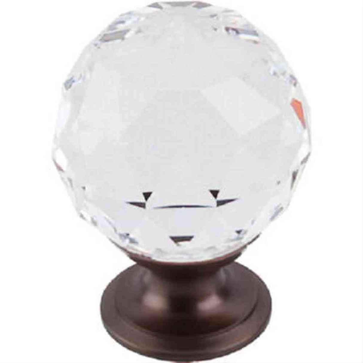 Top Knobs TK126ORB TK126 Clear Crystal Cabinet Knob 1-3/8" Oil Rubbed Bronze