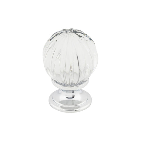 Top Knobs TK127 Clear Melon Crystal 1 1/8" Diameter Mushroom Cabinet Knob