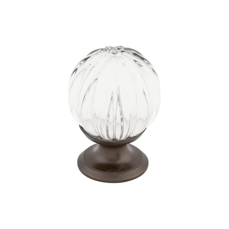Top Knobs TK127 Clear Melon Crystal 1 1/8" Diameter Mushroom Cabinet Knob