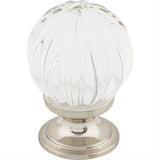 Top Knobs TK127BSN TK127 Clear Melon Crystal 1 1/8" Diameter Mushroom Cabinet Knob Brushed Satin Nickel
