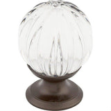 Top Knobs TK127ORB TK127 Clear Melon Crystal 1 1/8" Diameter Mushroom Cabinet Knob Oil Rubbed Bronze