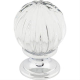 Top Knobs TK127PC TK127 Clear Melon Crystal 1 1/8" Diameter Mushroom Cabinet Knob Polished Chrome