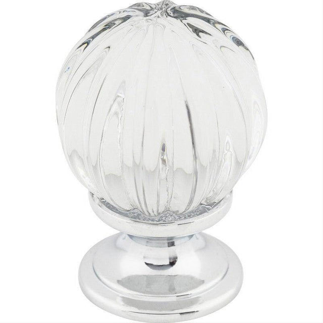 Top Knobs TK127PC TK127 Clear Melon Crystal 1 1/8" Diameter Mushroom Cabinet Knob Polished Chrome