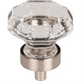 Top Knobs TK128BSN TK128 Clear Octagon Crystal 1 3/8" Length Geometric Cabinet Knob Brushed Satin Nickel