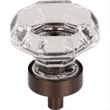 Top Knobs TK128ORB TK128 Clear Octagon Crystal 1 3/8" Length Geometric Cabinet Knob Oil Rubbed Bronze