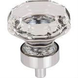 Top Knobs TK128PC TK128 Clear Octagon Crystal 1 3/8" Length Geometric Cabinet Knob Polished Chrome