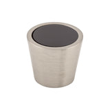 Top Knobs TK130BSN Black Crystal Center 13/16" Diameter Mushroom Cabinet Knob Brushed Satin Nickel