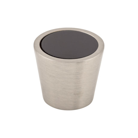 Top Knobs TK130BSN Black Crystal Center 13/16" Diameter Mushroom Cabinet Knob Brushed Satin Nickel