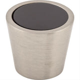 Top Knobs TK130BSN Black Crystal Center 13/16" Diameter Mushroom Cabinet Knob Brushed Satin Nickel