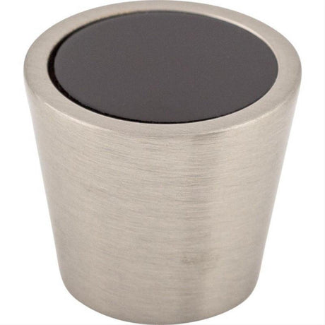 Top Knobs TK130BSN Black Crystal Center 13/16" Diameter Mushroom Cabinet Knob Brushed Satin Nickel