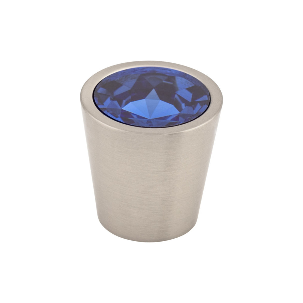 Top Knobs TK131BSN TK131 Blue Crystal Center Cabinet Knob 1-1/16" Brushed Satin Nickel