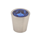Top Knobs TK131BSN TK131 Blue Crystal Center Cabinet Knob 1-1/16" Brushed Satin Nickel