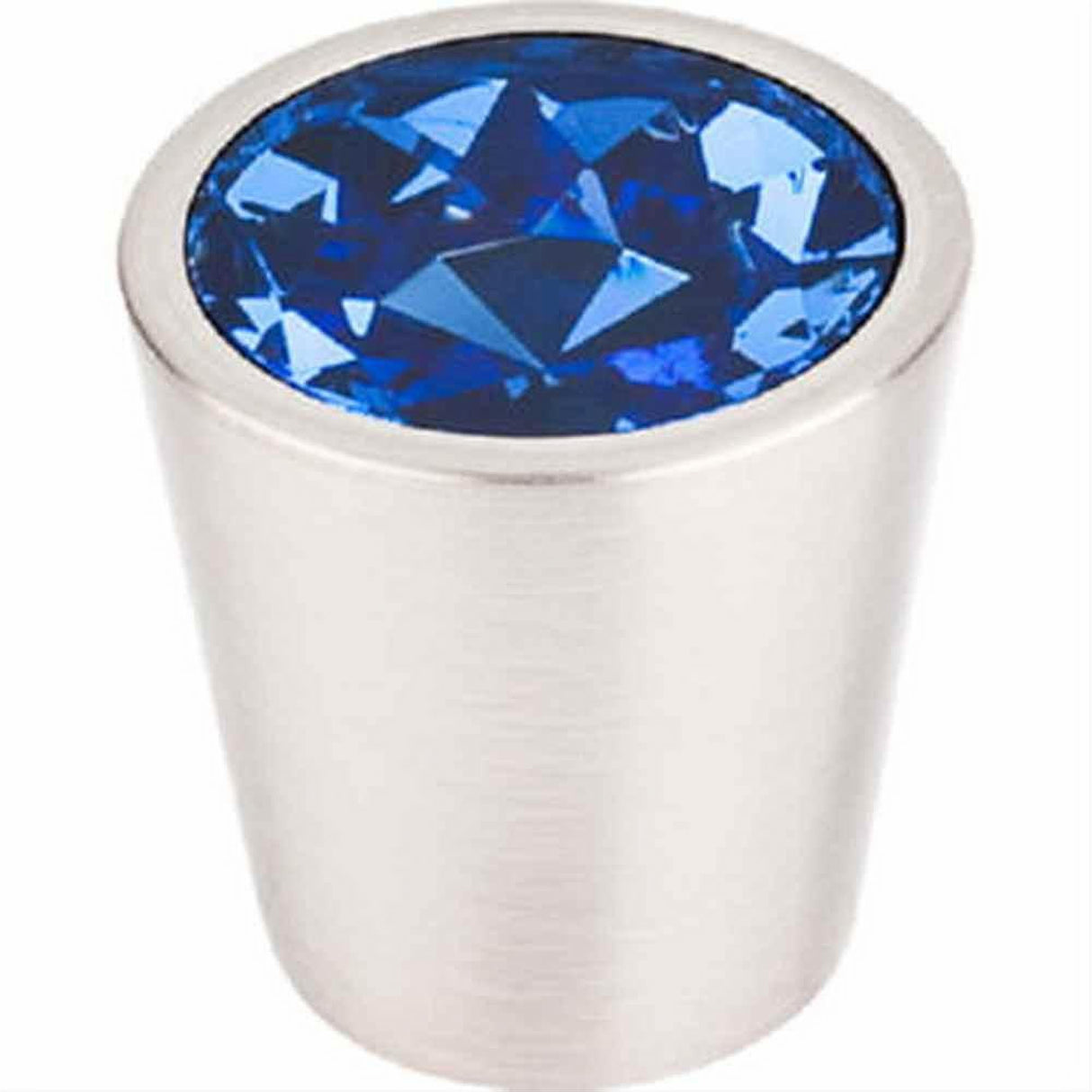 Top Knobs TK131BSN TK131 Blue Crystal Center Cabinet Knob 1-1/16" Brushed Satin Nickel