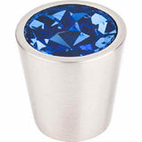 Top Knobs TK131BSN TK131 Blue Crystal Center Cabinet Knob 1-1/16" Brushed Satin Nickel