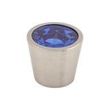 Top Knobs TK132BSN TK132 Blue Crystal Center Cabinet Knob 3/4" Brushed Satin Nickel