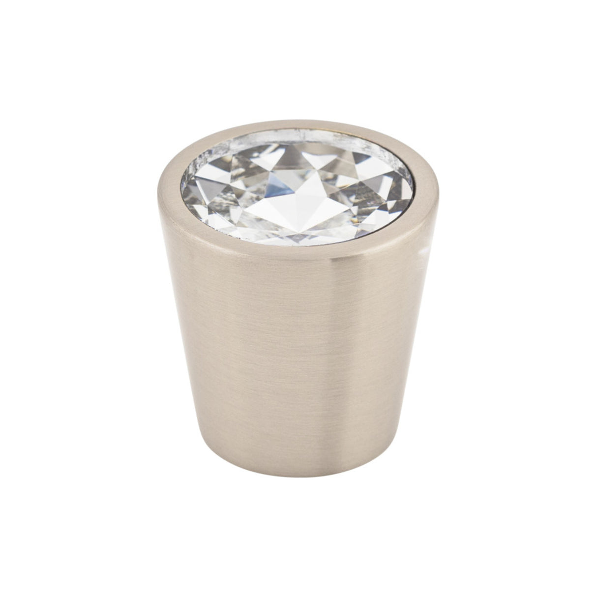 Top Knobs TK135BSN TK135 Clear Crystal Center Cabinet Knob 1-1/16" Brushed Satin Nickel