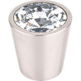 Top Knobs TK135BSN TK135 Clear Crystal Center Cabinet Knob 1-1/16" Brushed Satin Nickel