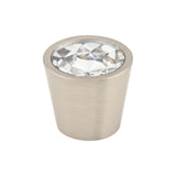 Top Knobs TK136BSN TK136 Clear Crystal Center Cabinet Knob 3/4" Brushed Satin Nickel