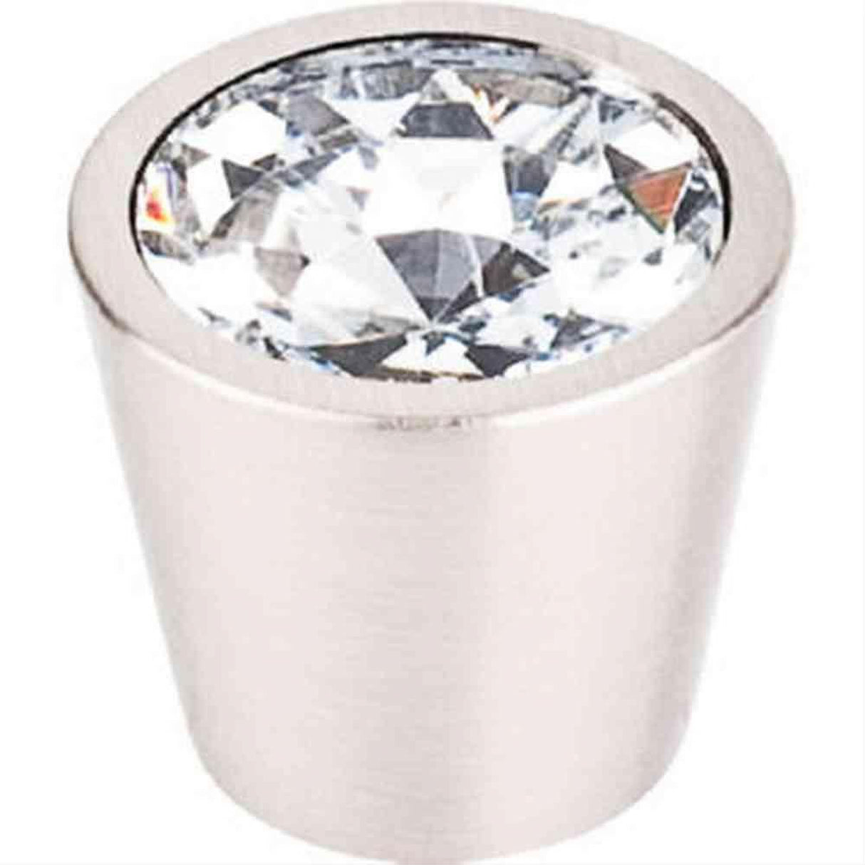 Top Knobs TK136BSN TK136 Clear Crystal Center Cabinet Knob 3/4" Brushed Satin Nickel