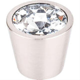 Top Knobs TK136BSN TK136 Clear Crystal Center Cabinet Knob 3/4" Brushed Satin Nickel
