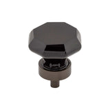Top Knobs TK137 Black Octagon Crystal Cabinet Knob 1-3/8"