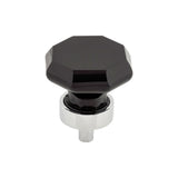 Top Knobs TK137 Black Octagon Crystal Cabinet Knob 1-3/8"