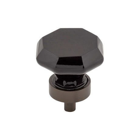 Top Knobs TK137ORB Black Octagon Crystal 1 3/8" Diameter Round Knob Oil Rubbed Bronze