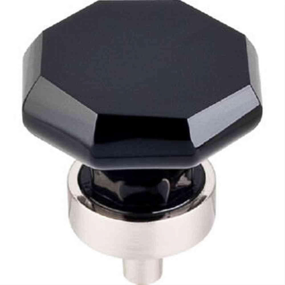 Top Knobs TK137BSN TK137 Black Octagon Crystal Cabinet Knob 1-3/8" Brushed Satin Nickel